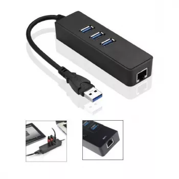 MicroConnect MC-USB3.0HUBWETH USB 3.0 centrmezgls ar Gigabit Ethernet