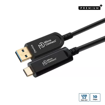 Microconnect MC-USB3.2CA10OP aktīvs optiskais USB kabelis USB 3.2 Gen 2 (10 Gbit/s) 10 m USB A - USB C melns