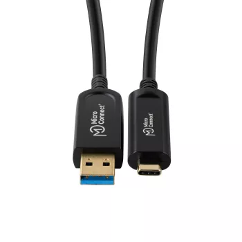 Microconnect MC-USB3.2CA10OP aktīvs optiskais USB kabelis USB 3.2 Gen 2 (10 Gbit/s) 10 m USB A - USB C melns