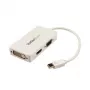 StarTech.com 3-in-1 Mini DisplayPort uz VGA, DVI vai HDMI pārveidotājs - balts
