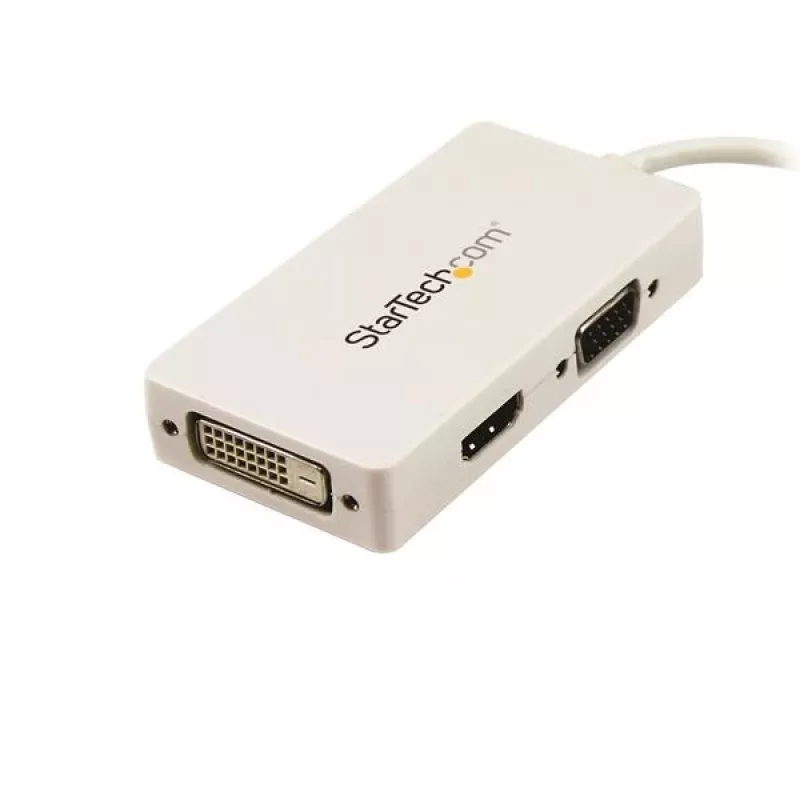 StarTech.com 3-in-1 Mini DisplayPort uz VGA, DVI vai HDMI pārveidotājs - balts