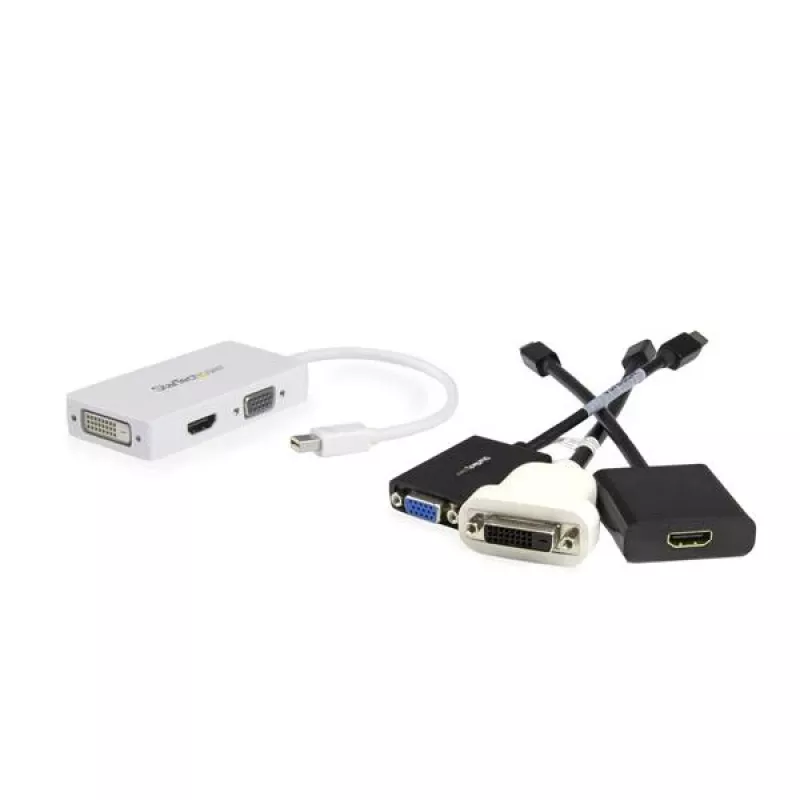 StarTech.com 3-in-1 Mini DisplayPort uz VGA, DVI vai HDMI pārveidotājs - balts