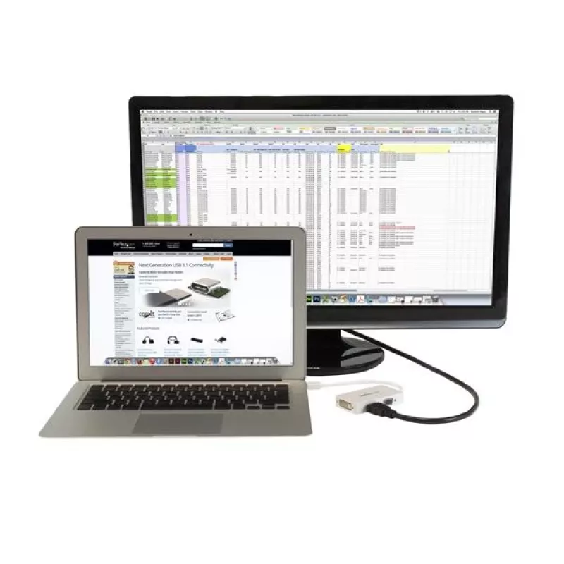 StarTech.com 3-in-1 Mini DisplayPort uz VGA, DVI vai HDMI pārveidotājs - balts