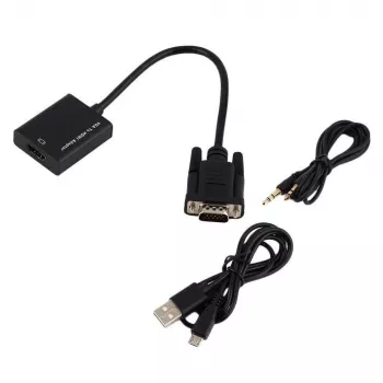Microconnect MONGGHDMI HDMI–VGA adapteris 0,3 m melns