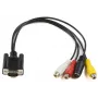 Microconnect MONGGSV video kabeļa adapteris 0.3 m VGA (D-Sub) uz RCA + S-Video melns