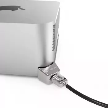 Compulocks Mac Studio Ledge Lock Adapter ar atslēgu un troses slēdzeni, sudraba