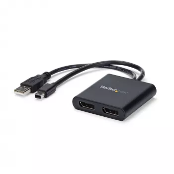 StarTech.com 2-Portu Multi Monitora Adapteris - Mini DisplayPort uz 2x DisplayPort MST Hubs - Divkāršs 4K 30Hz - Video Sadalītājs Paplašinātā Darbvirsmas Režīmam Windows PC - mDP 1.2 uz 2x DP
