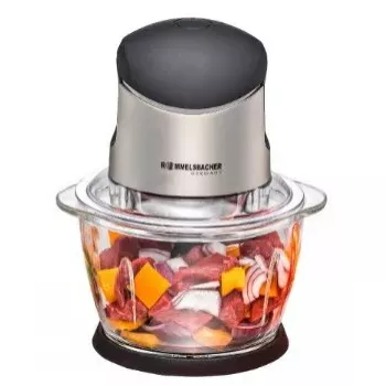 Elektriskais virtuves kombains Rommelsbacher MZ 400 — 1,0 L stikla bļoda, 400 W, nerūsējošā tērauda 4‑lāpstiņu nazis, melns