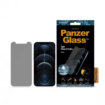 Aizsargstikls PanzerGlass Apple iPhone 12 Pro Max, rūdīts stikls + PET, privātuma filtrs, 6,7 collas