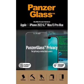 PanzerGlass® Privātuma ekrāna aizsargs iPhone 14 Plus | 13 Pro Max | Ultra-Wide Fit ar EasyAligner