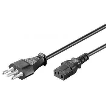 Microconnect PE100418 strāvas kabelis, melns, 1.8 m, L tipa spraudnis, C13 savienotājs