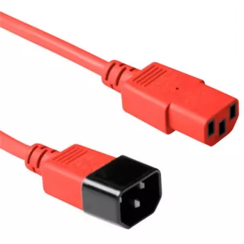 Microconnect PE1413R18 strāvas kabelis Sarkans 1.8 m C13 savienotājs C14 savienotājs