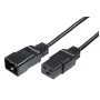 MicroConnect PE141520 Pagarinātāja kabelis C20–C19 2 m Melns