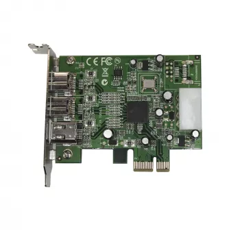 StarTech.com 3 Portu 2b 1a Low Profile 1394 PCI Express FireWire Kartes Adapteris