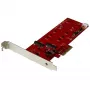 StarTech.com PCIe kontrolieris 2x M.2 SATA SSD - sarkans, pilna/zema profila