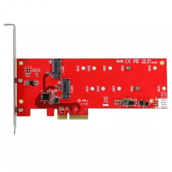 StarTech.com PCIe kontrolieris 2x M.2 SATA SSD - sarkans, pilna/zema profila