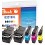 Peach Combi Pack Plus, saderīgs ar Brother LC-3219XL, Augstas (XL) ražības, Melns, Ciāns, Fuksīns, Dzeltens, 62 ml, 15 ml, 5 gab., Kombopaka