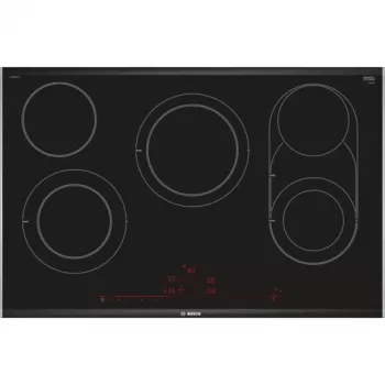 Bosch Serie 8 PKM875DP1D keramikas plīts virsma melna, nerūsējošs tērauds, iebūvējama, 5 zonas