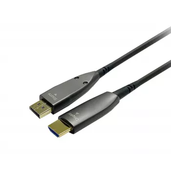 Vivolink PRODPHDMIOP50 aktīvais optiskais DisplayPort–HDMI adaptera kabelis 20 m, 4K@60Hz, melns