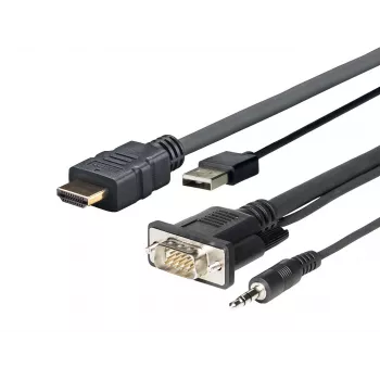Kombinētais kabelis HDMI USB VGA AUDIO Vivolink PROHDMIMVGA2, 2 m