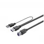Vivolink PROUSB3AB5C-DUAL USB kabelis 5 m USB A USB B Melns