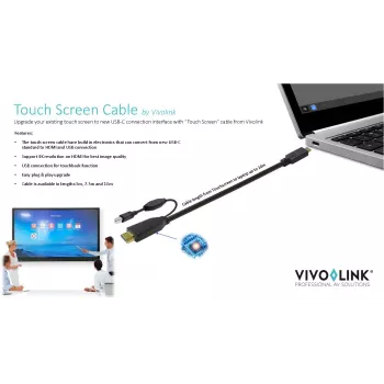 Vivolink PROUSBCHDMIUSBB7.5 USB kabelis USB 3.2 Gen 1 7,5 m USB-C melns