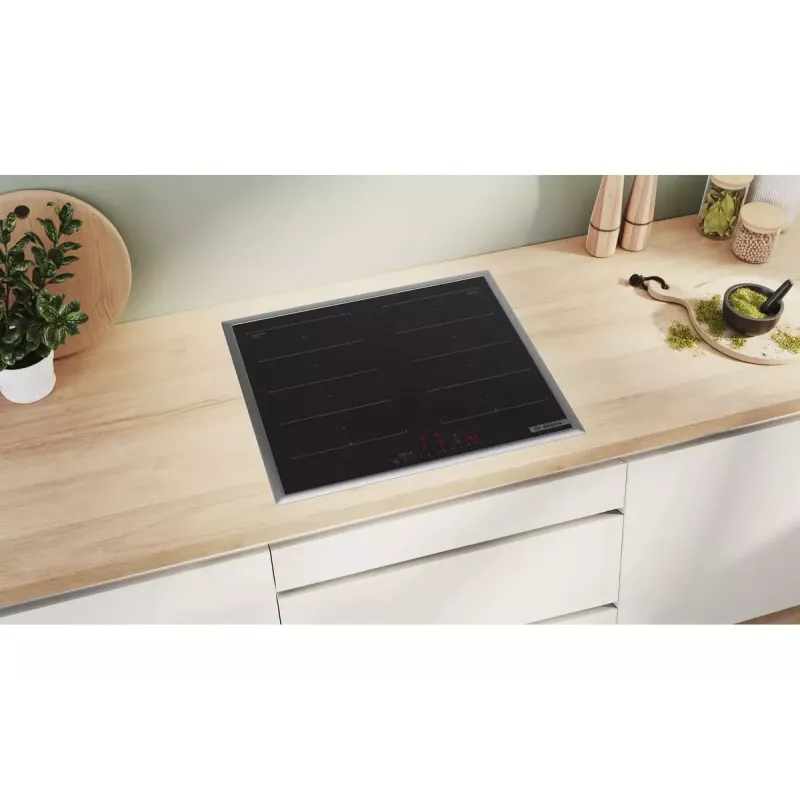 Bosch Serie 6 PXX645HC1E iebūvējamā indukcijas plīts, melna, 60 cm, 4 zonas