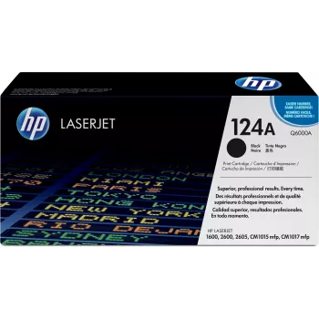 HP 124A melnā oriģinālā lāzera toneru kasetne (Q6000A)