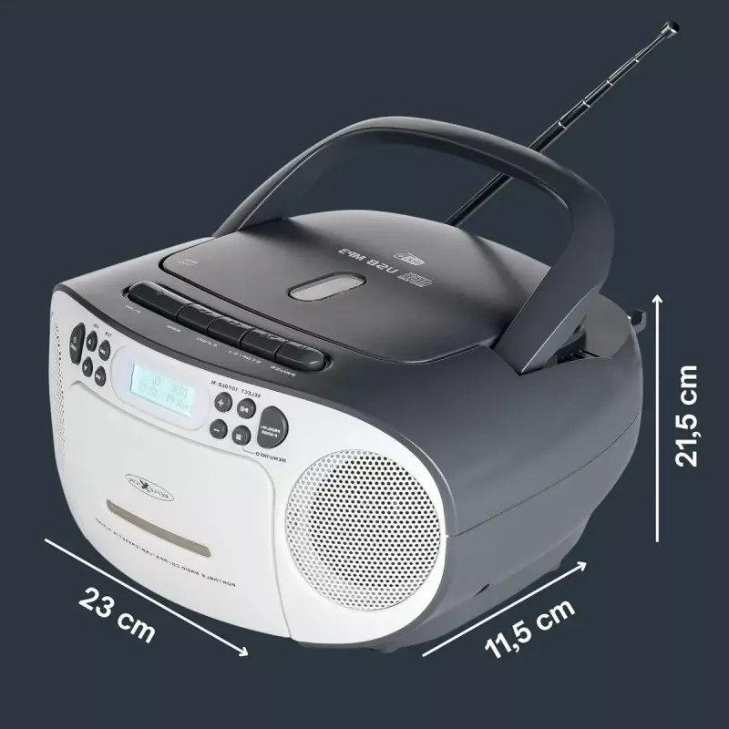 Pārnēsājams bukse Reflexion RCR2260DAB balts/pelēks ar DAB+/FM uztvērēju un CD atskaņotāju