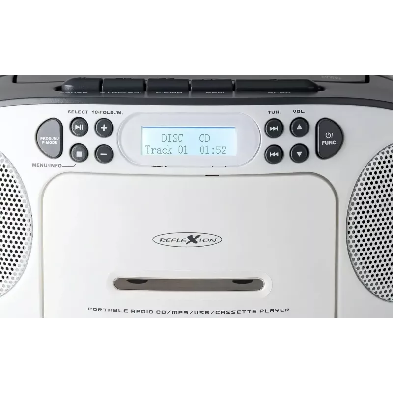 Pārnēsājams bukse Reflexion RCR2260DAB balts/pelēks ar DAB+/FM uztvērēju un CD atskaņotāju