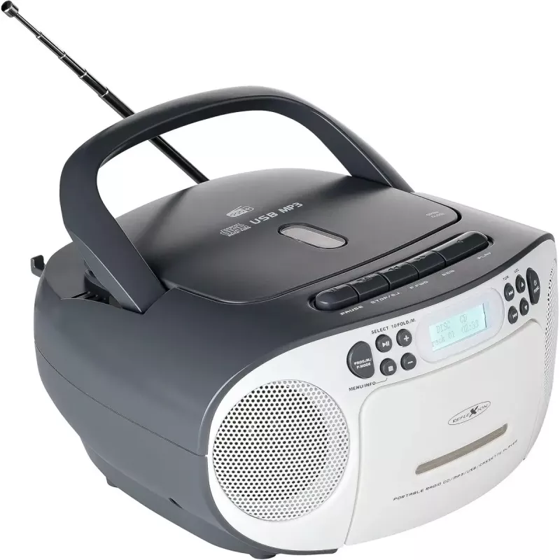 Pārnēsājams bukse Reflexion RCR2260DAB balts/pelēks ar DAB+/FM uztvērēju un CD atskaņotāju