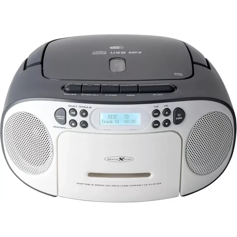 Pārnēsājams bukse Reflexion RCR2260DAB balts/pelēks ar DAB+/FM uztvērēju un CD atskaņotāju