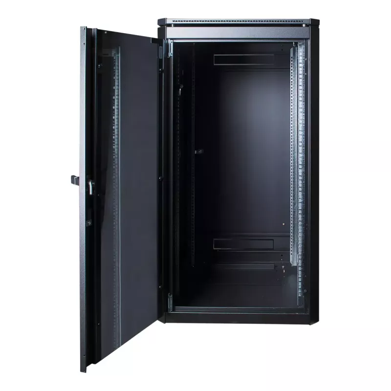 Brīvi stāvošs skapis LOGON RDL22U68BL 22U 600 kg nestspēja Melns