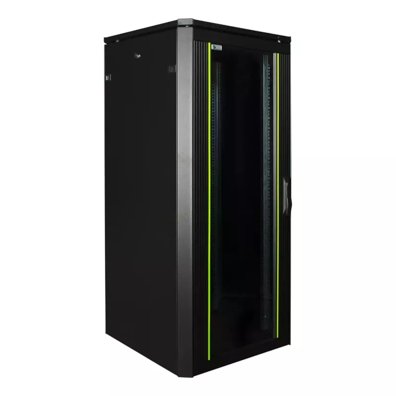 Brīvi stāvošs skapis LOGON RDL26U66BL 26U ietilpība 600 kg Melns