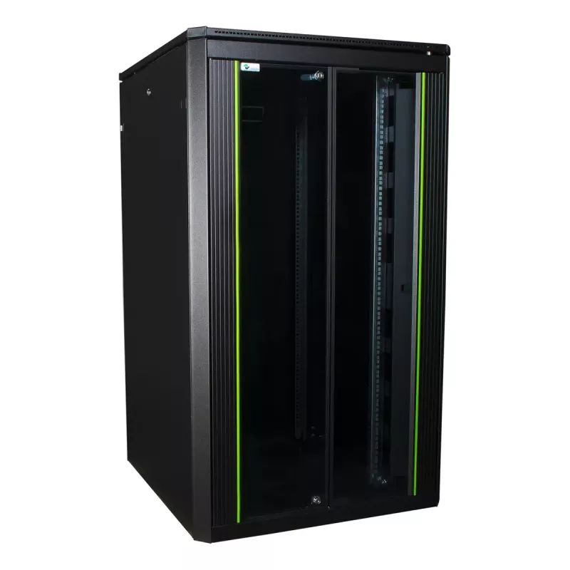 Brīvstāvošs skapis LOGON RDL26U88BL 26U Melns 600 kg