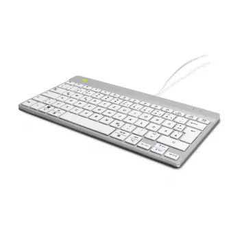 R-Go Tools ergonomiskā tastatūra R-Go Compact Break, kompakta tastatūra ar pārtraukuma programmatūru, QWERTZ (DE), vadu, balta