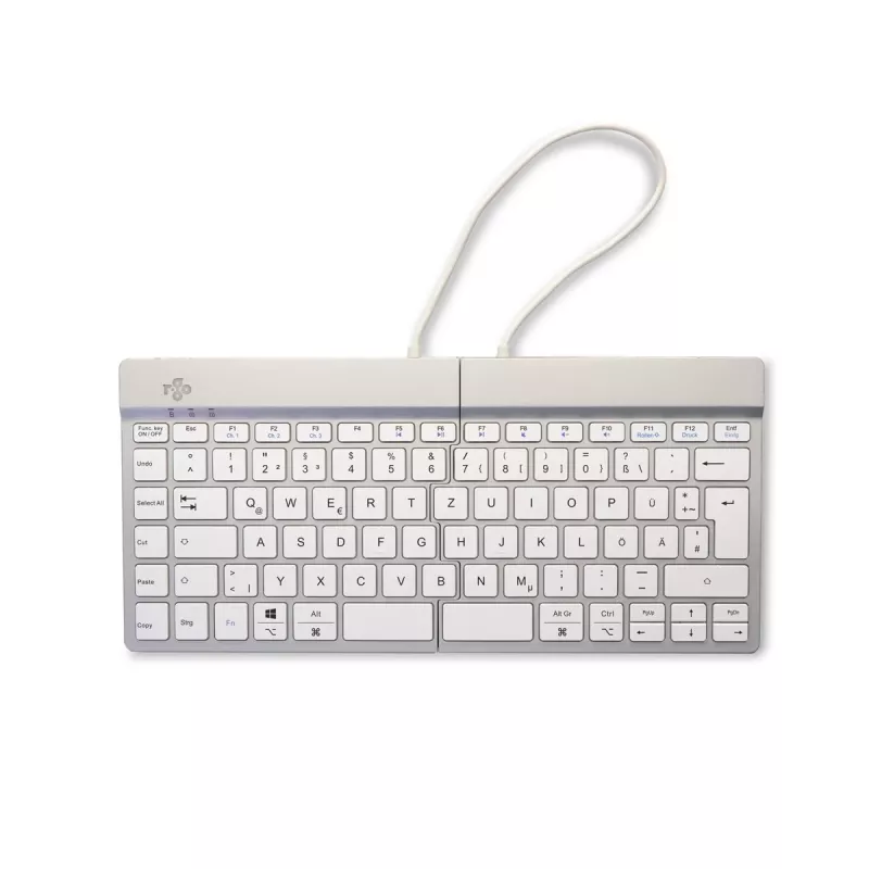 R-Go Tools ergonomiskā tastatūra R-Go Split Break ar pārtraukuma programmatūru, ergonomiska sadalīta tastatūra, QWERTZ (DE), Bluetooth, balta