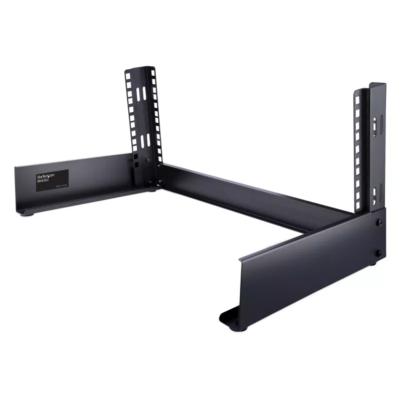 StarTech.com 2-Post 4U Desktop Server Rack, atvērts rāmis 19 collu datora statīvs, kompakts tīkla statīvs AV/studijas/datu/IT aprīkojumam - brīvi stāvošs divu stabu mājas/biroja statīvs
