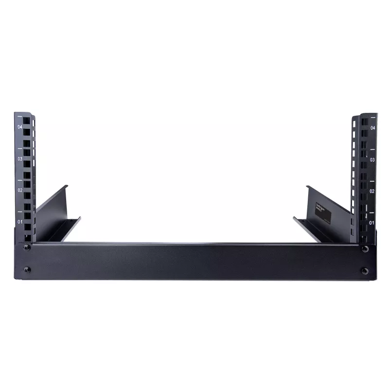 StarTech.com 2-Post 4U Desktop Server Rack, atvērts rāmis 19 collu datora statīvs, kompakts tīkla statīvs AV/studijas/datu/IT aprīkojumam - brīvi stāvošs divu stabu mājas/biroja statīvs