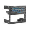 StarTech.com 8U 19 collu sienas tīkla statīvs - 12 collu dziļš 2 stabu atvērta rāmja serveru telpas statīvs datu/AV/IT/datoru aprīkojumam/pievienošanas panelim ar būrspriegotājuzgriežņiem un skrūvēm, 135 mārciņu ietilpība, melns (RK812WALLO)