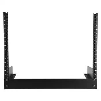 StarTech.com 2-Post 8U Desktop Server Rack, atvērtais rāmis, 19 collu datoru plaukts, kompakts tīkla plaukts AV/studijas/datu/IT aprīkojumam - brīvi stāvošs divstabu mājas/biroja plaukts