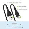StarTech.com 1m USB–Lightning savīts kabelis, MFi sertificēts, melns, izturīgs TPE apvalks ar aramīda šķiedru
