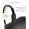 StarTech.com 1m USB–Lightning savīts kabelis, MFi sertificēts, melns, izturīgs TPE apvalks ar aramīda šķiedru