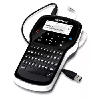 Etiķešu printeris Dymo LabelManager 280 — termopārnese, D1 lente 6/9/12 mm, uzlādējams, LCD, QWERTY