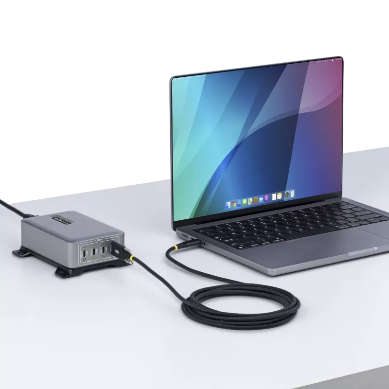 StarTech.com 6.6ft (2m) USB-C uzlādes kabelis, sānu skrūvju fiksācija, 240W (5A) PD EPR, divslāņu silikona/pīts apvalks, USB 2.0 klēpjdatora lādētāja kabelis, USB-IF sertificēts, izturīgs USB-C lādēšanas vads