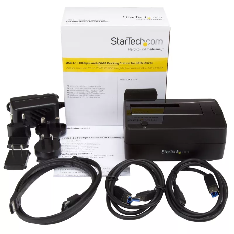 StarTech.com Viena nodalījuma USB 3.1 / eSATA uz SATA cietā diska dokstacija, ārējais 2.5/3.5 collu SATA III HDD/SSD doks