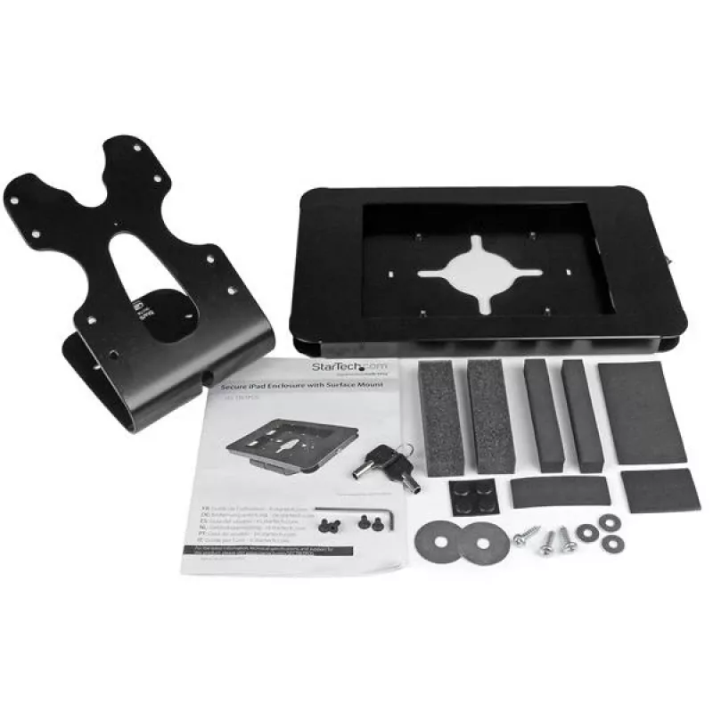 StarTech.com SECTBLTPOS aizslēdzams statīvs planšetei 9,7 collu iPad, novietojams uz galda vai stiprināms pie sienas, tērauda, 100 x 100 mm stiprinājums, melnā krāsā