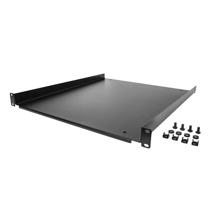 StarTech.com SHELF-1U-20-FIXED-S 1U 19 collu fiksēts konsoles plaukts serveru skapim, montāža priekšā, 25 kg (55 mārciņu) slodze, 50 cm (20 collu) dziļums