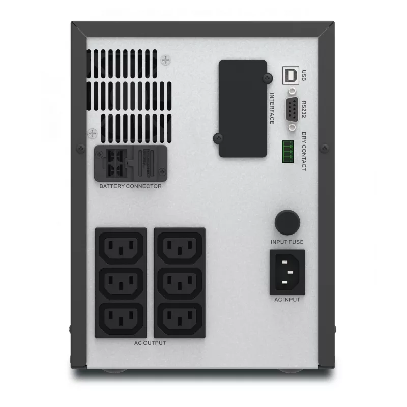 APC Easy UPS 1 Ph Line Interactive 2000VA Tornis, 230V, 6 IEC C13 kontaktligzdas, AVR, sausais kontakts, LCD, bez tīkla kartes atbalsta