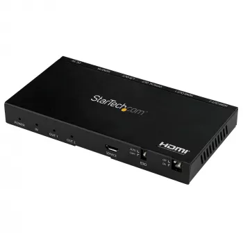 StarTech.com 2-Portu HDMI Sadalītājs (1x2) - 4K 60Hz UHD HDMI 2.0 Audio Video Sadalītājs ar Mērogošanu un Audio Izvilkšanu (3.5mm/SPDIF) - Divu HDMI Sadalītājs (1-Ieeja 2-Izejas) - EDID Kopēšana - TV/Projektors